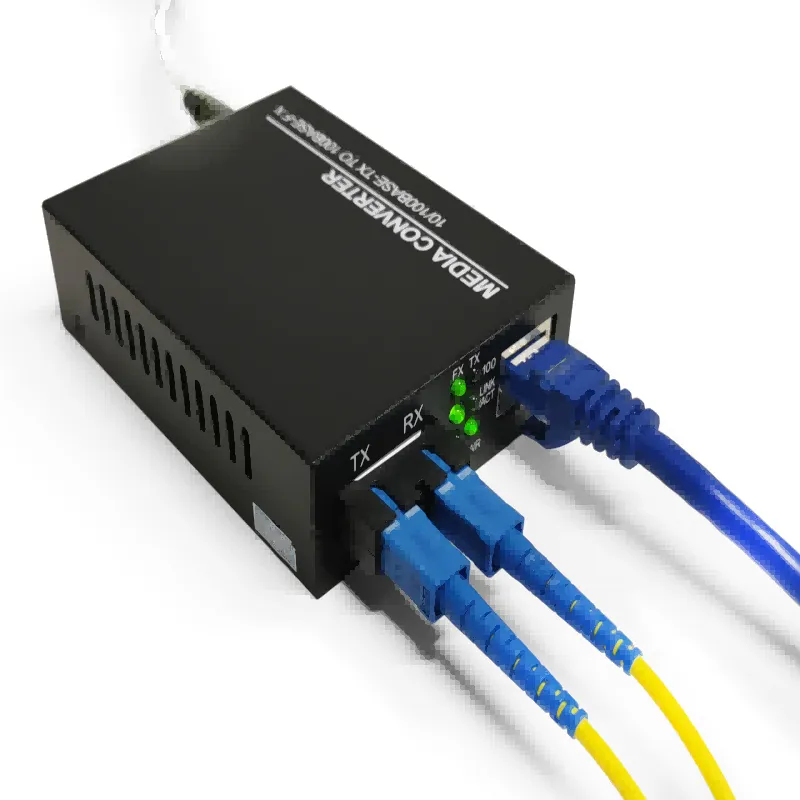 Медиаконвертер 100 мбит одномодовый, Dual fiber,1xRJ-4 1xsc 1310 нм